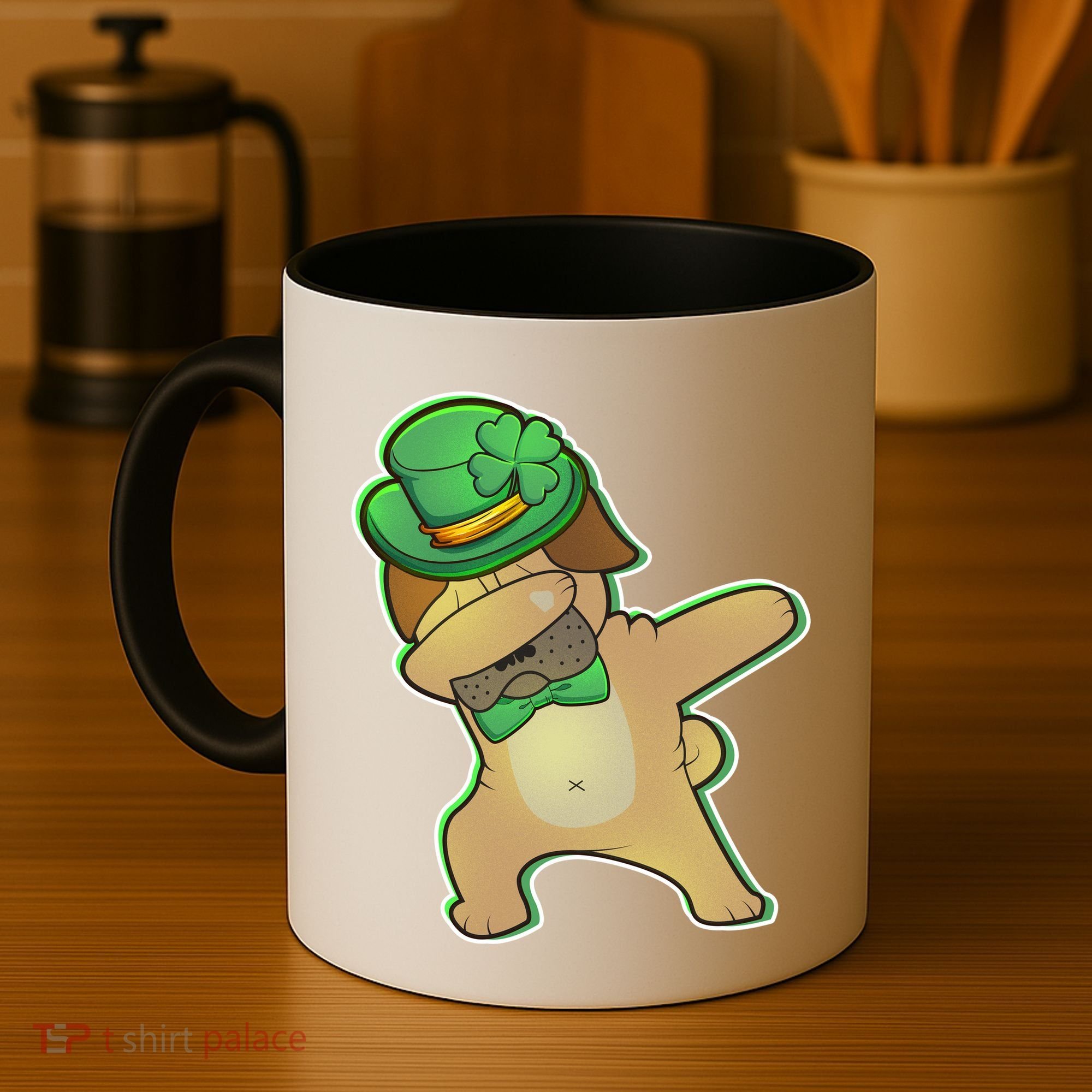 St. Patrick's Day Dabbing Pug Coffee Mug