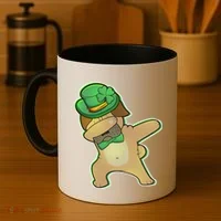 St. Patrick's Day Dabbing Pug Coffee Mug thumb 4