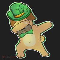 St. Patrick's Day Dabbing Pug Beanie thumb 2