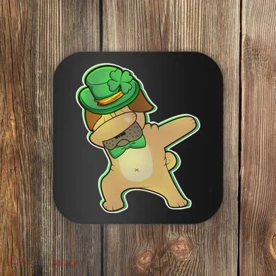 St. Patrick's Day Dabbing Pug Coaster