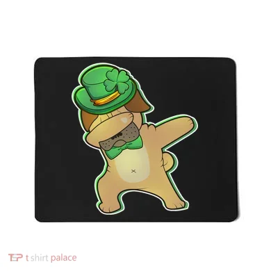 St. Patrick's Day Dabbing Pug Mousepad