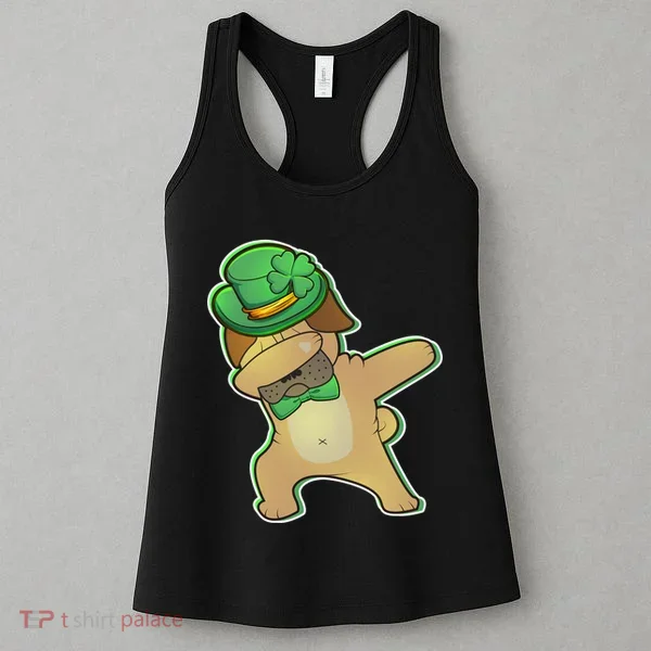 St. Patrick's Day Dabbing Pug Women's Tank Top