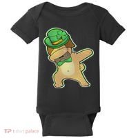 St. Patrick's Day Dabbing Pug Baby Bodysuit thumb 0