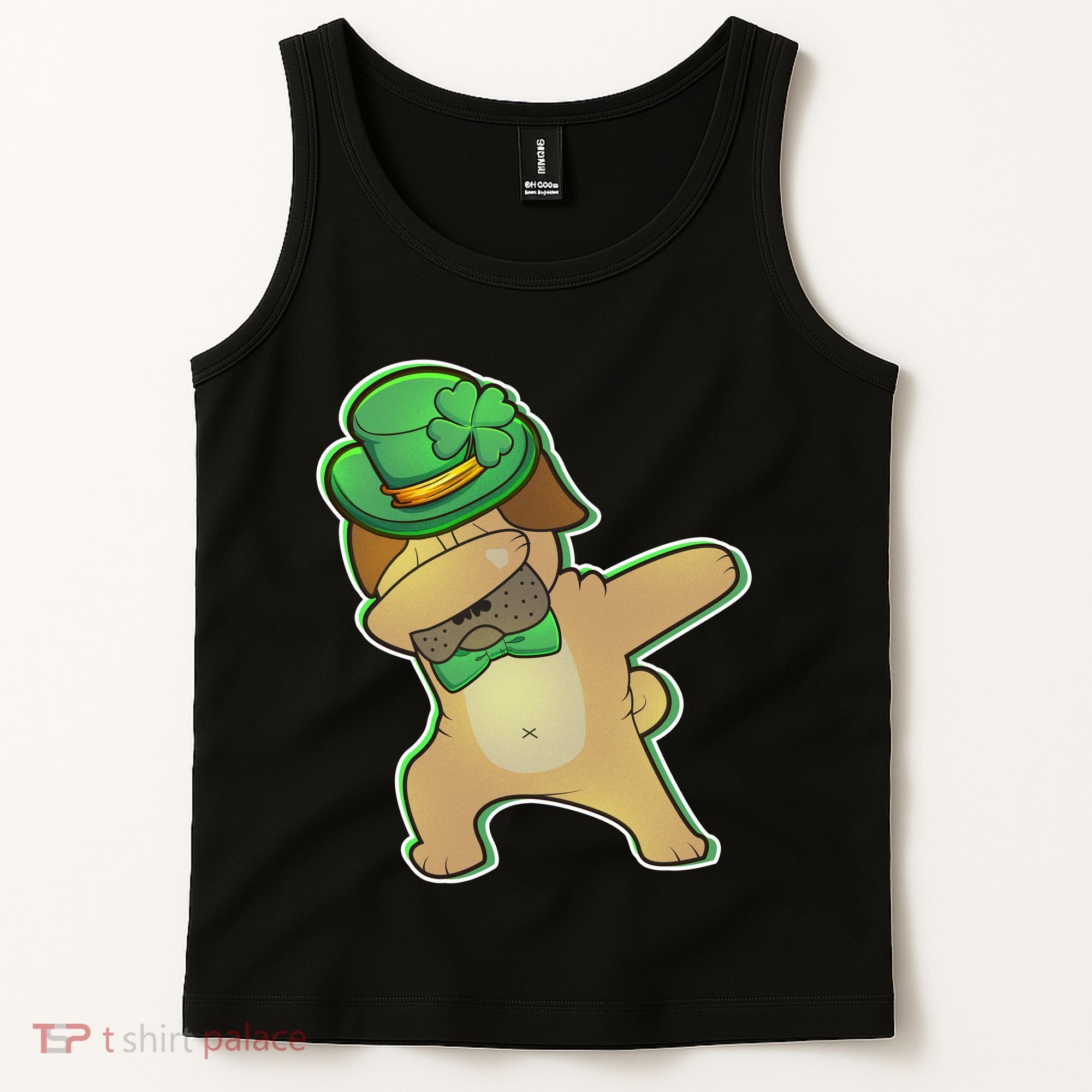 St. Patrick's Day Dabbing Pug Tank Top