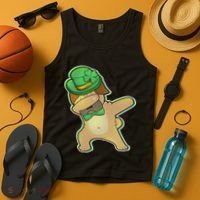 St. Patrick's Day Dabbing Pug Tank Top thumb 4