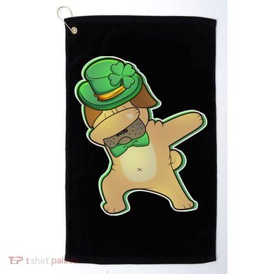 St. Patrick's Day Dabbing Pug Golf Towel