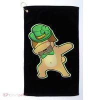 St. Patrick's Day Dabbing Pug Golf Towel thumb 0