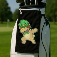 St. Patrick's Day Dabbing Pug Golf Towel thumb 2