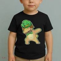 St. Patrick's Day Dabbing Pug Toddler T-Shirt thumb 2