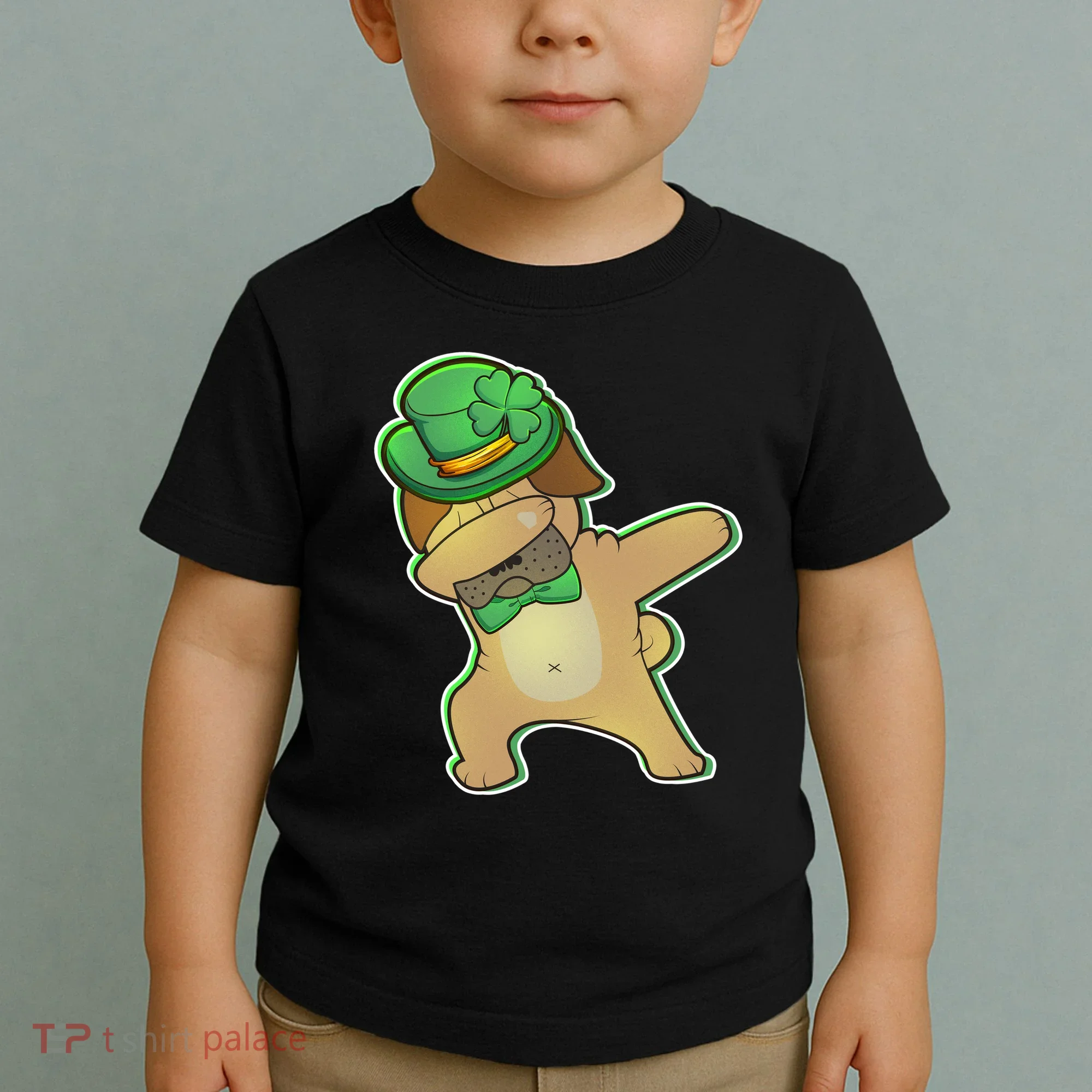 St. Patrick's Day Dabbing Pug Toddler T-Shirt