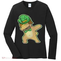 St. Patrick's Day Dabbing Pug Women's Long Sleeve Shirt thumb 0
