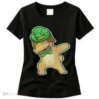 St. Patrick's Day Dabbing Pug Women's T-Shirt thumb 0