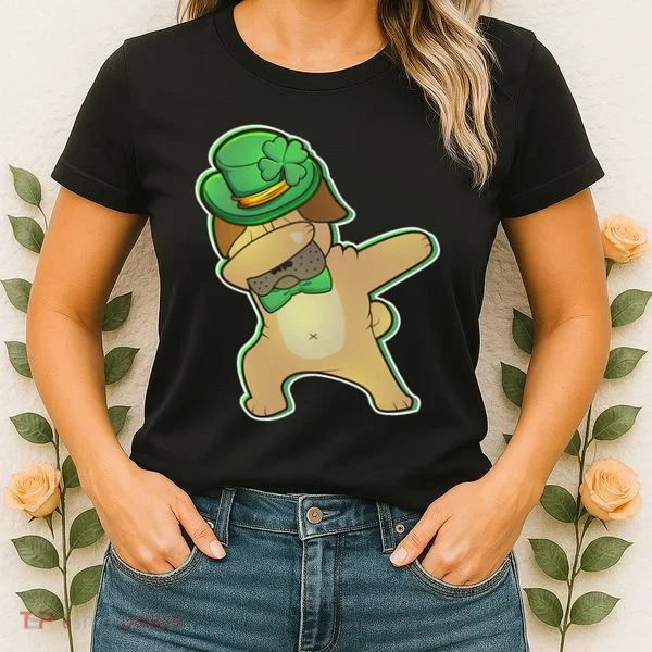 St. Patrick's Day Dabbing Pug Women's T-Shirt