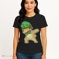St. Patrick's Day Dabbing Pug Women's T-Shirt thumb 4