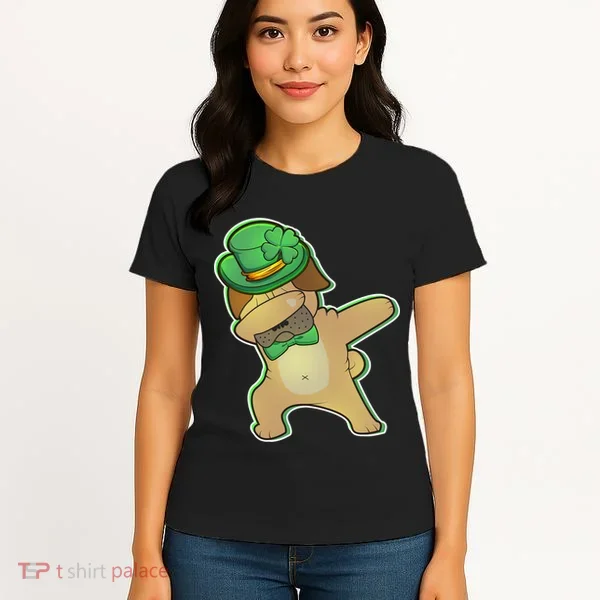 St. Patrick's Day Dabbing Pug Women's T-Shirt
