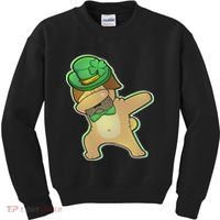 St. Patrick's Day Dabbing Pug Kids Sweatshirt thumb 0