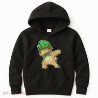 St. Patrick's Day Dabbing Pug Kids Hoodie thumb 0