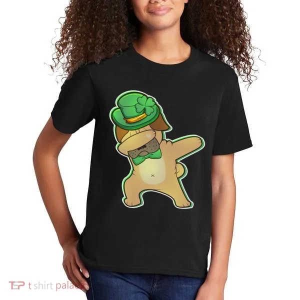 St. Patrick's Day Dabbing Pug Kids T-Shirt