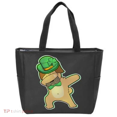 St. Patrick's Day Dabbing Pug Tote Bag
