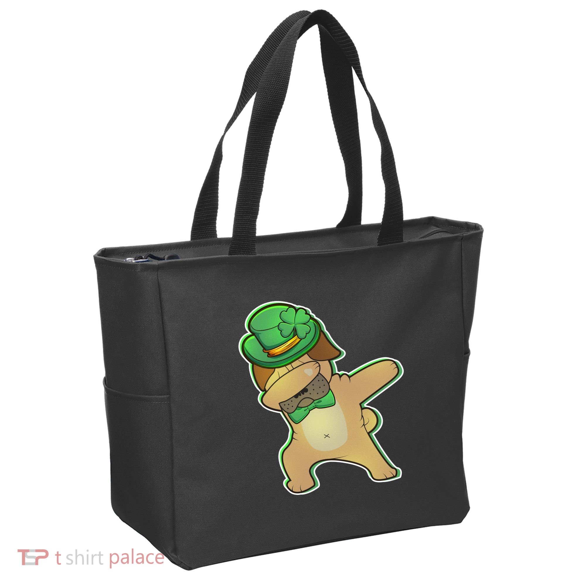 St. Patrick's Day Dabbing Pug Tote Bag