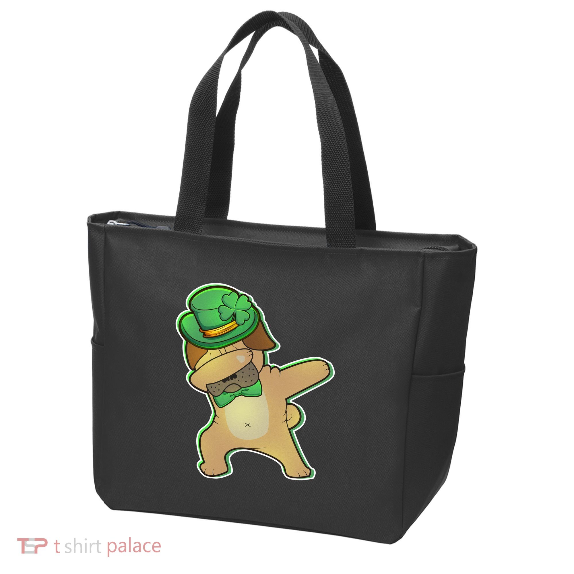St. Patrick's Day Dabbing Pug Tote Bag