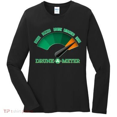 St. Patrick's Day Drunk O Meter Women's Long Sleeve Shirt