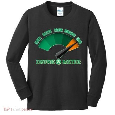 St. Patrick's Day Drunk O Meter Kids Long Sleeve Shirt