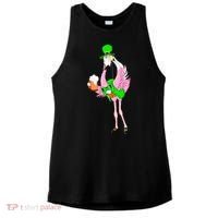 St. Patrick's Day Flamingo Ladies PosiCharge Tri-Blend Wicking Tank thumb 0