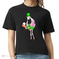 St. Patrick's Day Flamingo Comfort Colors Boxy T-Shirt thumb 0