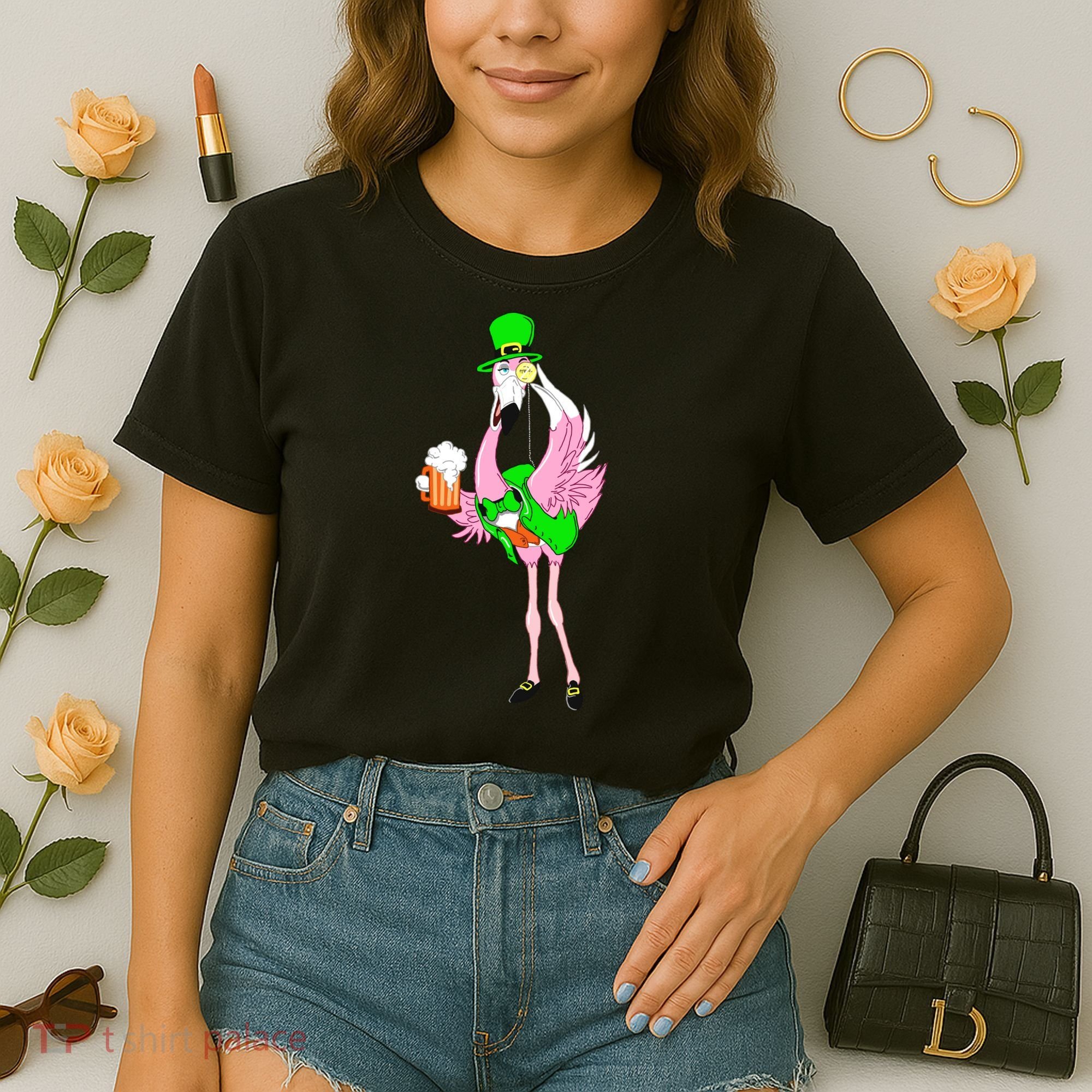 St. Patrick's Day Flamingo Comfort Colors Boxy T-Shirt