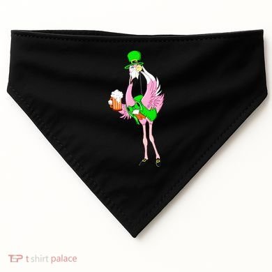 St. Patrick's Day Flamingo USA-Made Doggie Bandana
