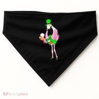 St. Patrick's Day Flamingo USA-Made Doggie Bandana thumb 0