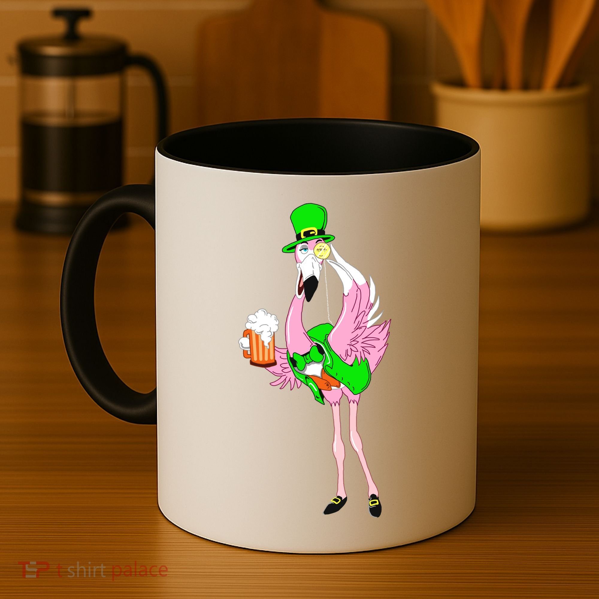 St. Patrick's Day Flamingo Coffee Mug