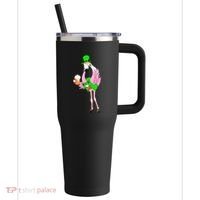 St. Patrick's Day Flamingo 40oz Vacuum Insulated Stainless Steel Travel Tumbler thumb 0