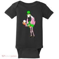 St. Patrick's Day Flamingo Baby Bodysuit thumb 0