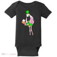 St. Patrick's Day Flamingo Baby Bodysuit thumb 0