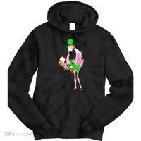 St. Patrick's Day Flamingo Tie Dye Hoodie thumb 0
