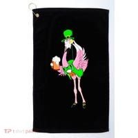 St. Patrick's Day Flamingo Golf Towel thumb 0