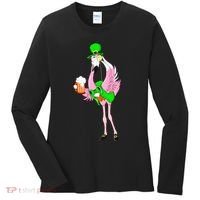 St. Patrick's Day Flamingo Women's Long Sleeve Shirt thumb 0