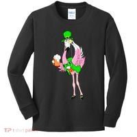 St. Patrick's Day Flamingo Kids Long Sleeve Shirt thumb 0