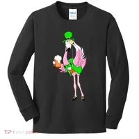 St. Patrick's Day Flamingo Kids Long Sleeve Shirt thumb 0