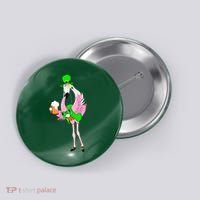 St. Patrick's Day Flamingo Button thumb 0