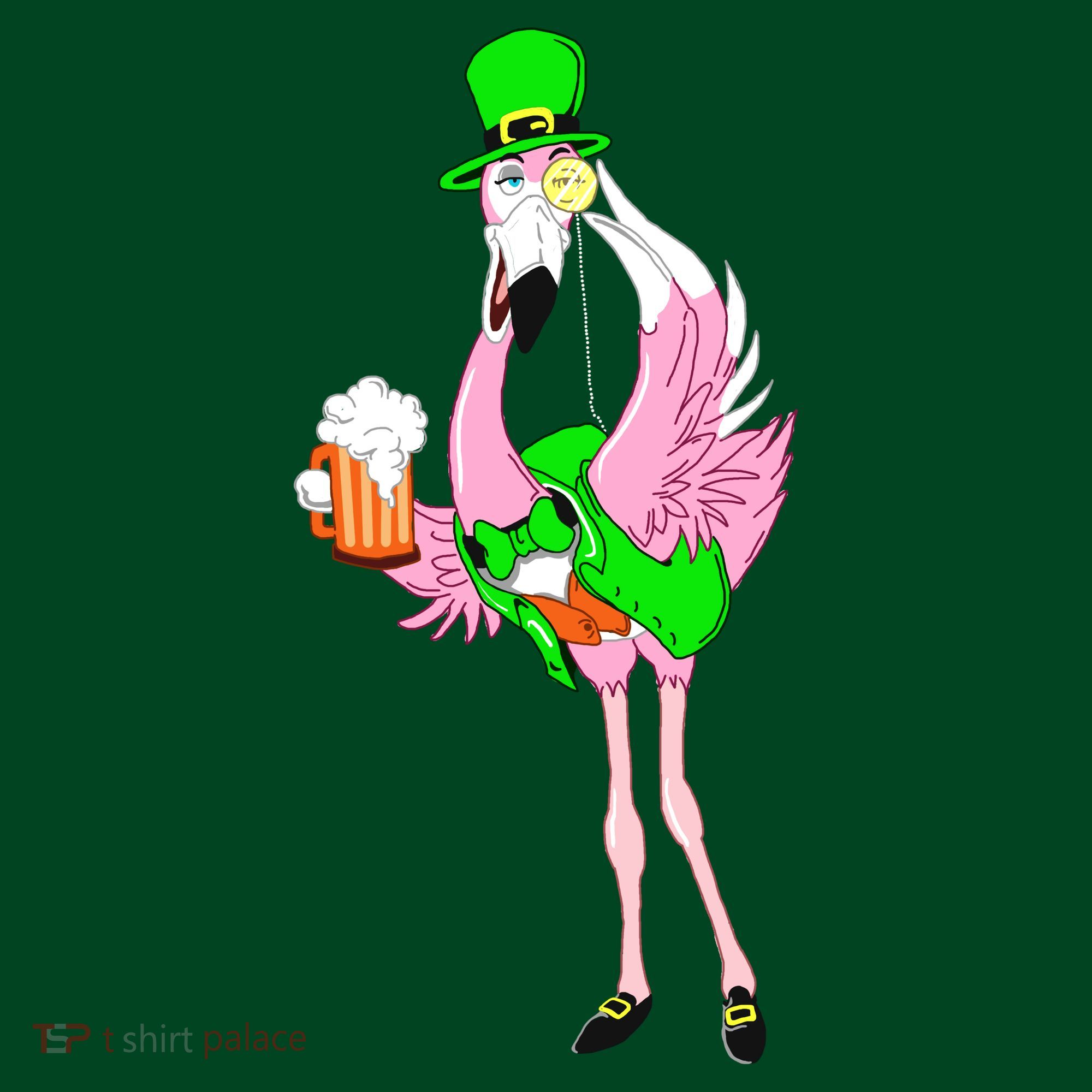 St. Patrick's Day Flamingo Mousepad