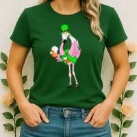 St. Patrick's Day Flamingo Women's T-Shirt thumb 2