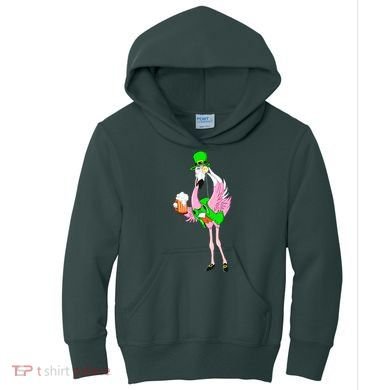 St. Patrick's Day Flamingo Kids Hoodie