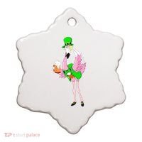 St. Patrick's Day Flamingo Ceramic Ornament thumb 0