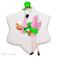 St. Patrick's Day Flamingo Ceramic Ornament thumb 2