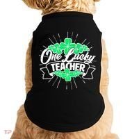 St. Patrick's Day One Lucky Teacher Doggie Tank thumb 0
