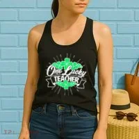 St. Patrick's Day One Lucky Teacher Women's Tank Top thumb 2