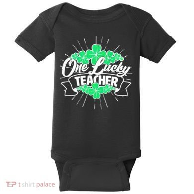 St. Patrick's Day One Lucky Teacher Baby Bodysuit